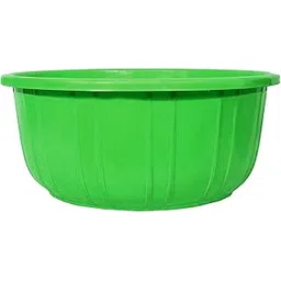 Kuber Industries Leaf Printed 40 Lt. Multipurpose Unbreakable Plastic Tub |Bath Tub|Washing Tub (Green) Round-picture-10