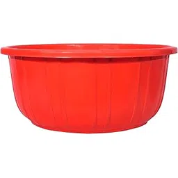 Kuber Industries Leaf Printed 40 Lt. Multipurpose Unbreakable Plastic Tub |Bath Tub|Washing Tub (Red), Pack of 1, Round-picture-14