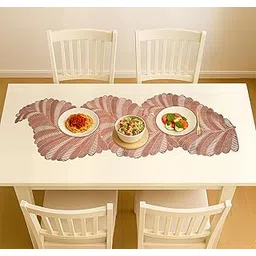 Kuber Industries Leather Waterproof Table Runner | Easy to Clean Centre & Dining Table Runner - Suitable for Party, Wedding and Family Functions | Leaf Design - Copper-image-46