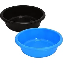 Kuber Industries Multiuses Unbreakable Plastic Knead Dough Basket/Basin Bowl For Home & Kitchen 6 Ltr- Pack of 2 (Black & Blue)-picture-10