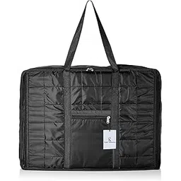 Kuber Industries Parachute Big Underbed Moisture Proof Rectangular Storage Bag with Zipper Closure and Handle (Black)-image-17