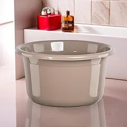 Kuber Industries Plastic 25 Ltr Bathtub | Baby Bathing Tub for Home, Washroom & Kitchen Use | Lightweight and Multipurpose Water Tub | Suitable For Laundry and Cleaning - Brown-image-29