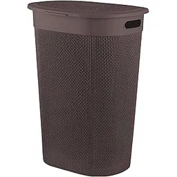 Kuber Industries Plastic Big Large Multipurpose 55 Ltr Washing Clothes Storage Basket with Lid & Handle | Waste Clothes Laundry Basket/Hamper Bins for Blankets, Toys, Bathroom & Bedroom | Brown-picture-13