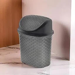 Kuber Industries Plastic Dustbin, Garbage Bin, Trash Can, Waste Bin With Swing Lid 7 Litre (Grey)-47KM0701-picture-12