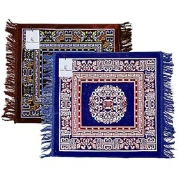 Kuber Industries Prayer Mat (Brown & Royal Blue, Velvet, Standard)-picture-14
