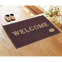 Kuber Industries Printed Welcome Door Mat|Strong PVC Material & Solid Print|Anti Skid & Water Proof|Size 58 X 38 (Brown), Large Rectangle-picture-19