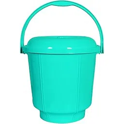 Kuber Industries Unbreakable Plastic Durable & Lightweight Strong Bathroom Bucket with Lid and Handle,13 LTR. (Mint Green)-image-14