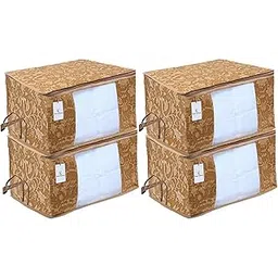 Kuber Industries Underbed Storage Bag, Storage Organiser, Blanket Cover Set of 4 - Beige, Extra Large Size, CTKUBM04-image-21