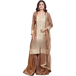 kubera studios llp the house of fashion & fabric with k Kubera Women's Umbrella Kurti with Palazzo Set - Flared A-Line Kurta & Palazzo Pants | 2-Piece Ethnic Wear | Stylish & Comfortable Indian Outfit | Copper Color | L-picture-30