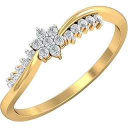 14KT Yellow Gold Floral Dazzle Ring for Women-image-49