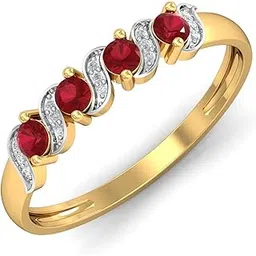 14KT Yellow Gold Royal Ruby Band for Women-image-11