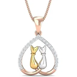 18KT Rose Gold Cats-in-love Pendant for Women-image-45