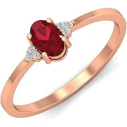 18KT Rose Gold Ruby Ring for Women-image-33