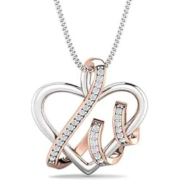 18KT Rose Gold Swirling Heart Pendant for Women-image-43
