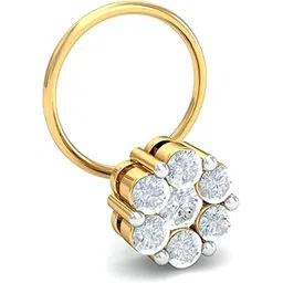 kuberbox 14K Yellow Gold Lusture Solitaire Nose Pin for Women (Piercing Required)-picture-31