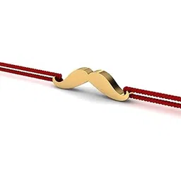 kuberbox 14K/18K Yellow Gold Moustache Rakhi cum Brooch for Brother-picture-33