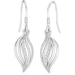 kuberbox 14KT White Gold Diamond Aubrey Layered Hoop Earrings for Women-picture-15