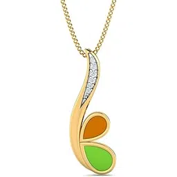 kuberbox 14KT Yellow Gold and Diamond Pendant for Women-picture-23