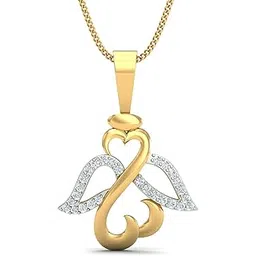 kuberbox 14KT Yellow Gold Angel Wings Pendant for Women-picture-17