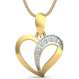 kuberbox 14KT Yellow Gold Dainty Heart Pendant for Women-picture-15