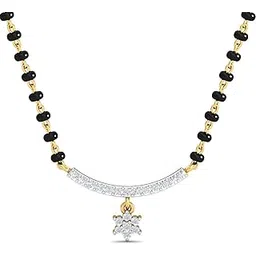 kuberbox 14KT Yellow Gold Diamond Anandmayi Tanmaniya Pendant for Women-picture-12