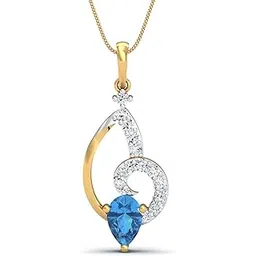 kuberbox 14KT Yellow Gold Imperial Topaz Pendant for Women-picture-14