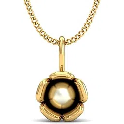 kuberbox 14KT Yellow Gold Pearl Enamour Pendant for Women-picture-13