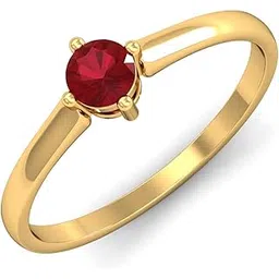 kuberbox 14KT Yellow Gold Royal Ruby Ring for Women-picture-29