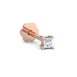 KUBERBOX 18K Rose Gold Tiny Square Diamond Nose Stud-image-0