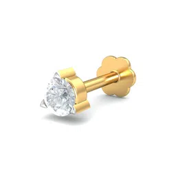 KUBERBOX 18K Yellow Gold 0.07 Carat 3 Prongs Screw Nose Pin-picture-33