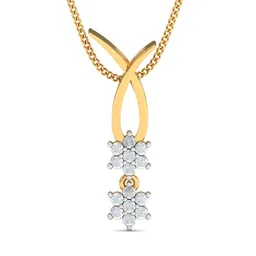 KUBERBOX 18KT Gold Diamond-Studded Double Spark Pendant- 0.9 gm-picture-29