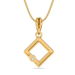 KUBERBOX 18KT Gold Elegant Rhombus Diamond-Studded Pendant -1.31 gm-picture-28