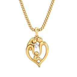 KUBERBOX 18KT Gold Familia Pendant With Diamonds- 1.01gm-picture-15