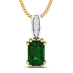 KUBERBOX 18KT Gold Meridian Emerald Pendant - 0.76 gm-picture-42