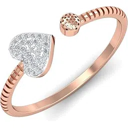 kuberbox 18KT Rose Gold Novel Heart Open Ring for Women-picture-32