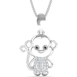 kuberbox 18KT White Gold Chimp Pendant for Girls/Boys-picture-41