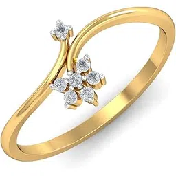 kuberbox 18KT Yellow Gold Asfia Curved Ring for Women-picture-36