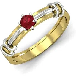 kuberbox 18KT Yellow Gold Verocious Ruby Band for Women-picture-26