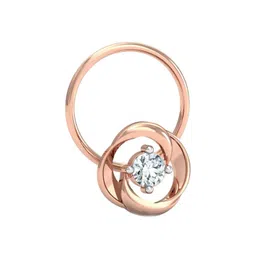 KUBERBOX Aislinn Solitaire 18KT Rose Gold Diamond Studded Nose Wire-0.44gm-picture-20