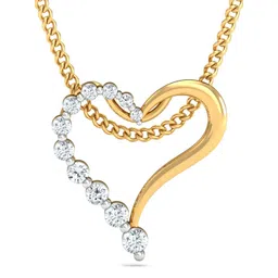 KUBERBOX Alise Heart 18KT Gold Diamond-Studded Pendant 1.04 gm-picture-27