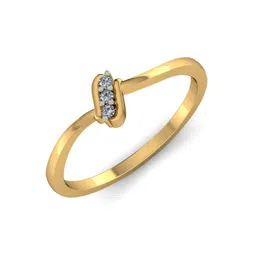 KUBERBOX Care 18KT Gold Diamond Studded Ring -1.6 gm image 1