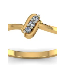 KUBERBOX Care 18KT Gold Diamond Studded Ring -1.6 gm image 2