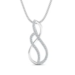 KUBERBOX Dolce Curve 18KT White Gold Diamond Pendant - 0.9 g-picture-29