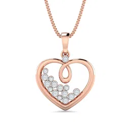 KUBERBOX Gia Heart 18K Rose Gold Diamond-Studded Pendant - 1.36 gm-image-3