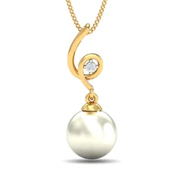 KUBERBOX Mabel 18KT Gold Diamond-Studded Pearl Pendant 0.54 gm-picture-38
