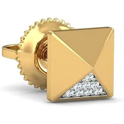kuberbox Monolith 14 Kt./ 18 Kt. Yellow Gold, Diamond Men's Ear Stud-picture-50