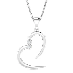 KUBERBOX Nesrin Heart 18K White Gold Diamond-Studded Pendant - 0.85 gm-picture-40
