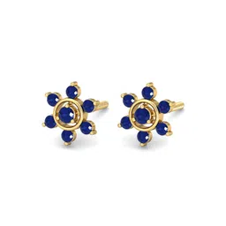 KUBERBOX Regina 18KT Gold Sapphire Earrings- 2.73 gm-picture-10