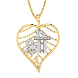 KUBERBOX Shree 18KT Gold Diamond Studded Pendant -1.74 gm-picture-43