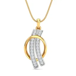 KUBERBOX Sophisticated Circular 18KT Gold Diamond Studded Pendant -1.26 gm-picture-17